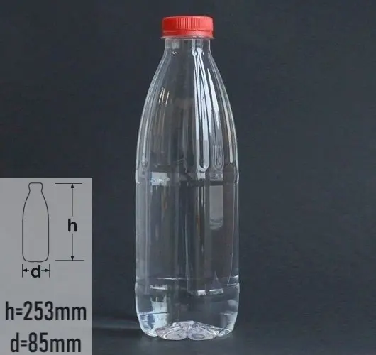 sticle PET 1 litru capac twist-off cu autosigilare rosu